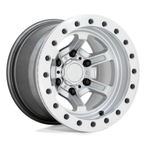 Black Rhino OFFSHOOT BEADLOCK - GLOSS SILVER WITH MACHINED FACE